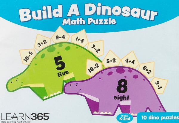 educational 10 maths dinosaur puzzles. learn addition and subtraction