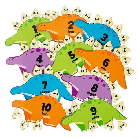 build a dinosaur maths puzzle game. learn addition and subtraction with the help of dinosaurs