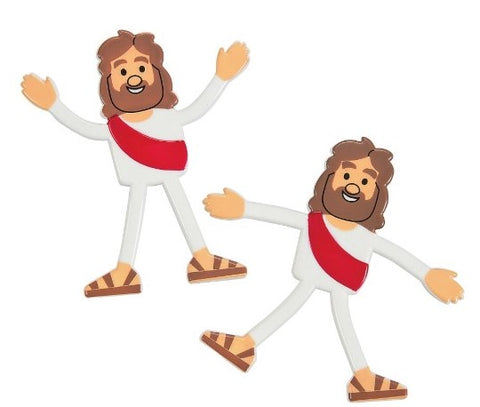 Jesus figure made from bendable vinyl. great toy and gift for Easter, religious holidays, Sunday School and religious class resource.