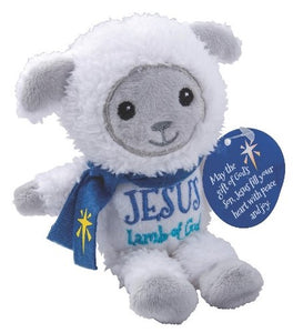 jesus lamb of god plush with christmas message card