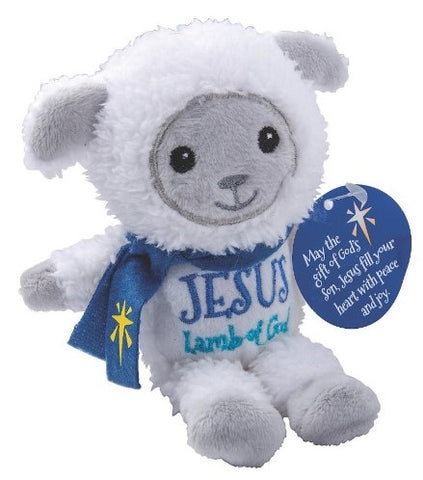 jesus lamb of god plush with christmas message card