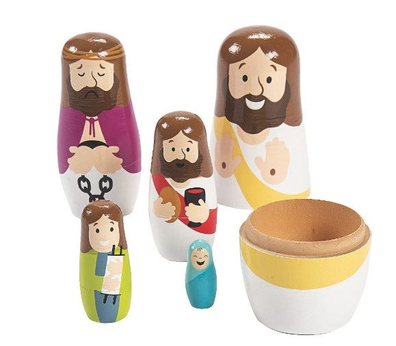 life of jesus nesting dolls, set of 5.