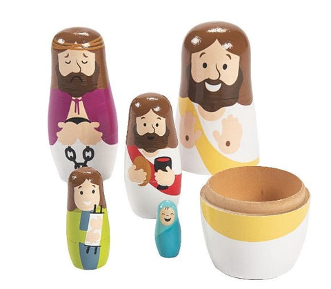 life of jesus nesting dolls, set of 5.