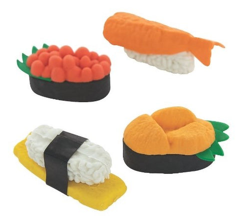 assorted japanese sushi erasers