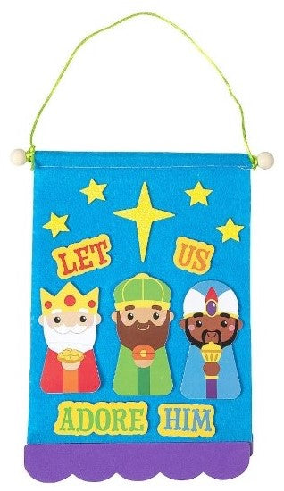 let us adore him, 3 wise men felt banner craft kit