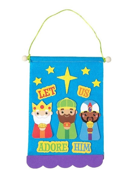 christmas craft kit- the 3 wise men, epiphany felt banner activity