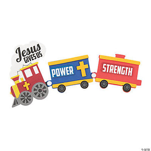 jesus craft activities for kids, jesus gives us power and strength train craft kit