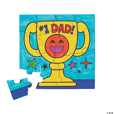 educational classroom resources- father's day puzzle with gift box