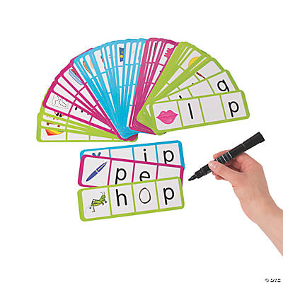 CVC  (consonant, vowel, consonant) dry-erase large educational learning cards