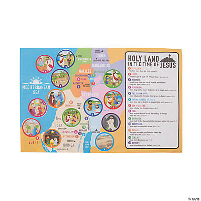 religious education- bible map sticker scenes- holy hand in the time of jesus
