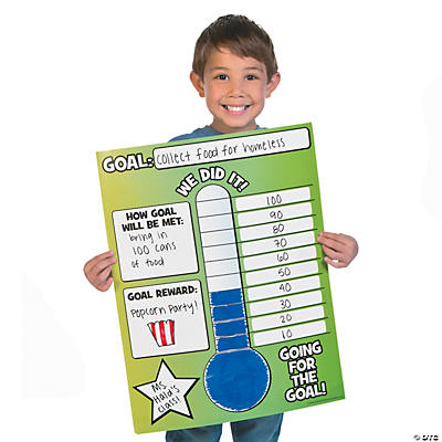 Educational classroom resource. Motivational goal thermometer poster set