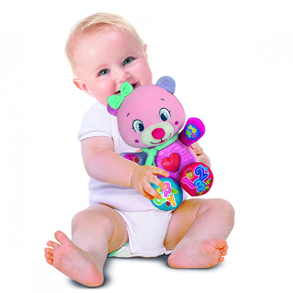 pink educational greek teddy bear. learn the greek alphabet, greek numbers