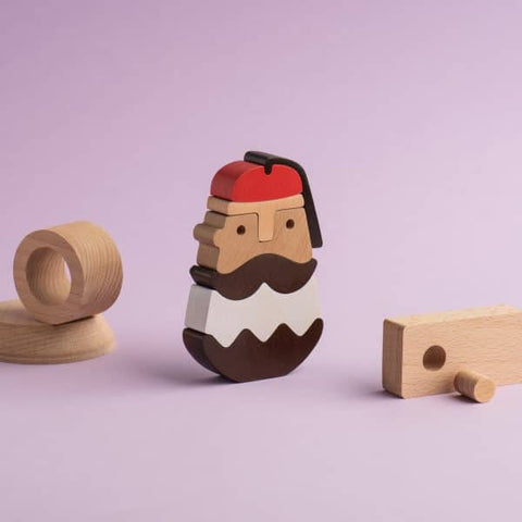 greek tsolias wooden stacking puzzle, greek made