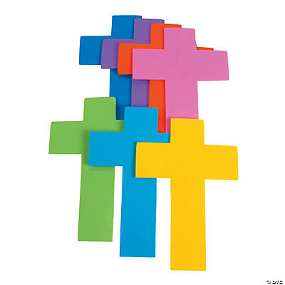 colourful foam crosses, religious craft supply